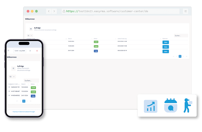 easy RMA Großkundenportal Screenshot