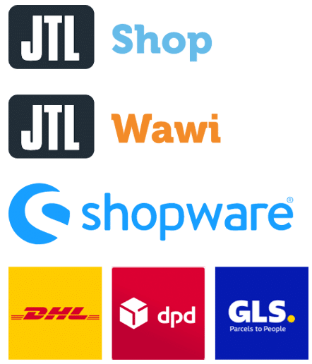 Anbindungen von easyRMA an JTL Shop, JTL Wawi, Shopware, DHL, DPD und GLS
