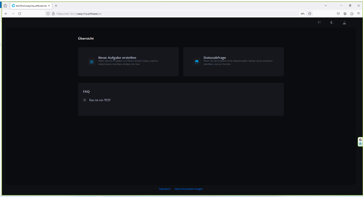 Frontend im Dark-Mode
