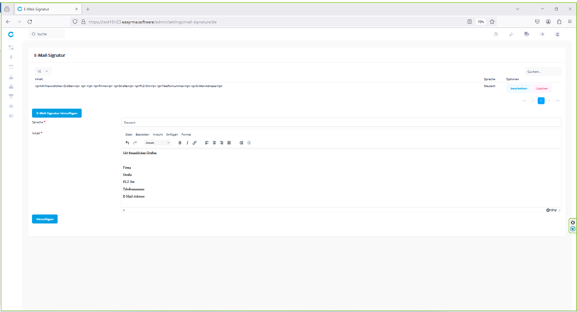 Liste der E-Mail-Signaturen