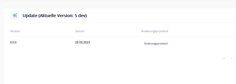 Update-Anzeige im Backend