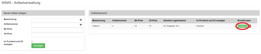 Artikel bearbeiten